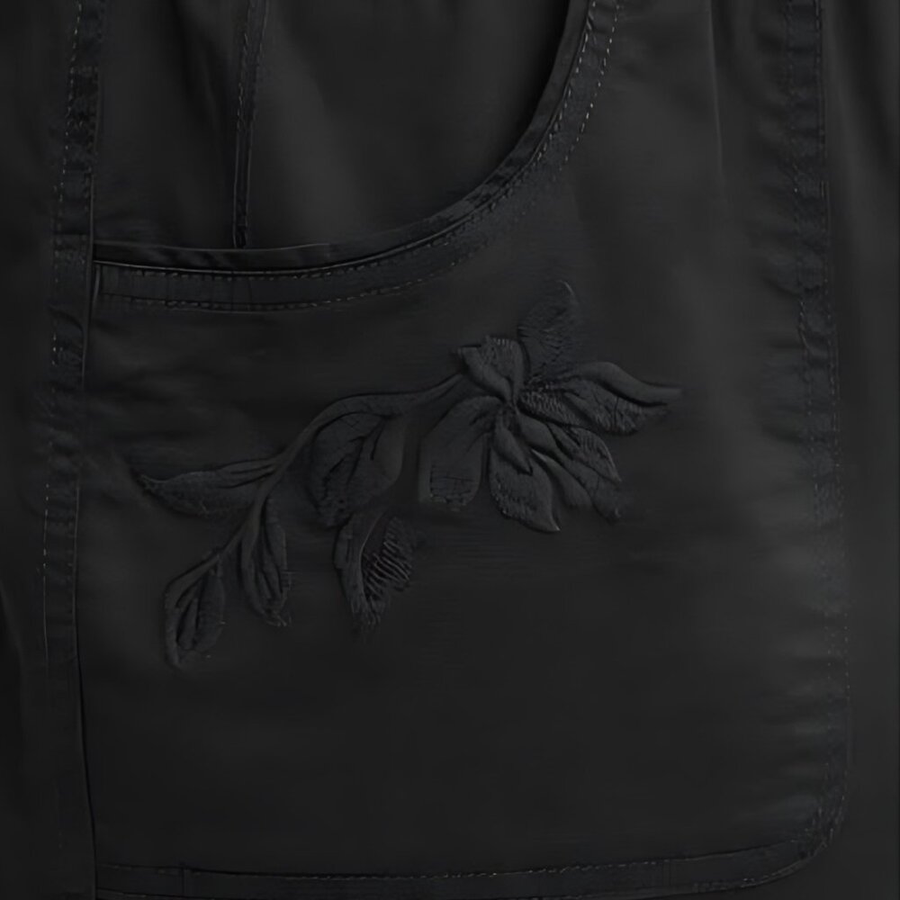 Embroidered Cargo Capris, Black - Picture 4 of 5